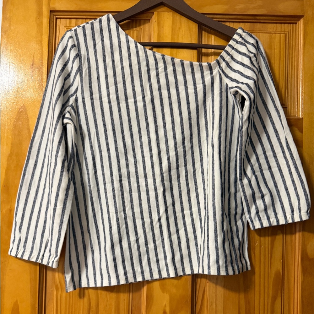 Banana Republic Navy and White Striped Blouse, size XS